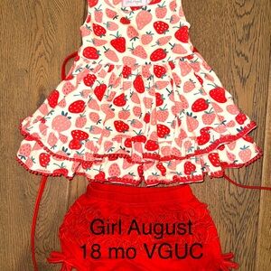 Strawberry Print Kids Matching Set